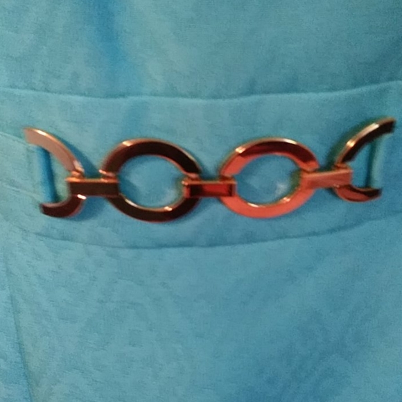 Turquoise Tahari-Levine dress. - Picture 2 of 5